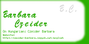 barbara czeider business card